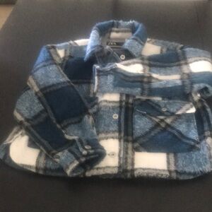 Zara cropped Plaid Jacket